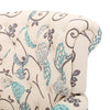 Beige & Blue Floral Tufted Armchair