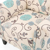 Beige & Blue Floral Tufted Armchair