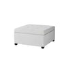 Buttoned Top Square Storage Footstool - Light Grey