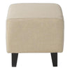 Buttoned Back Armhair & Footstool - Beige