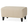 Buttoned Back Armhair & Footstool - Beige