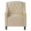 Buttoned Back Armhair & Footstool - Beige