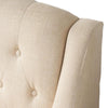 Buttoned Back Armhair & Footstool - Beige