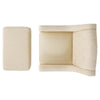 Buttoned Back Armhair & Footstool - Beige