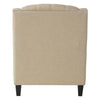 Buttoned Back Armhair & Footstool - Beige