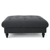 Tufted Top Square Footstool - Dark Grey