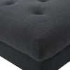 Tufted Top Square Footstool - Dark Grey