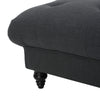 Tufted Top Square Footstool - Dark Grey