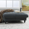 Tufted Top Square Footstool - Dark Grey