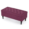 Buttoned Top Lift Up Ottoman Storage Footstool - Fuchsia