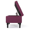 Buttoned Top Lift Up Ottoman Storage Footstool - Fuchsia