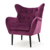 Velvet Wingback Arm Chair - Fuchsia