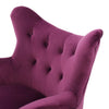 Velvet Wingback Arm Chair - Fuchsia