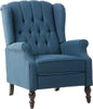 Buttoned Back Recliner - Dark Blue