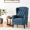 Buttoned Back Recliner - Dark Blue