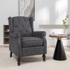 Buttoned Back Recliner - Charcoal