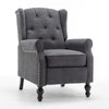 Buttoned Back Recliner - Charcoal