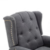 Buttoned Back Recliner - Charcoal