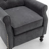 Buttoned Back Recliner - Charcoal