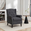 Buttoned Back Recliner - Charcoal