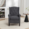 Buttoned Back Recliner - Charcoal