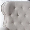 Roll Top Buttoned Grand Reclining Accent Chair - Natural