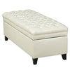 Bench Storage Footstool - Ivory PU