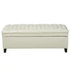 Bench Storage Footstool - Ivory PU