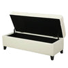 Bench Storage Footstool - Ivory PU