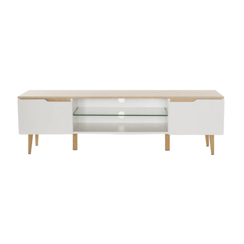 White & Oak Effect TV Unit