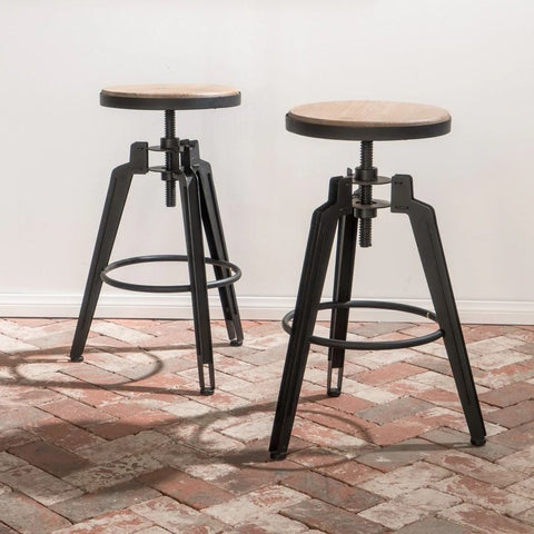 PAIR of Industrial Swivel Bar Stool