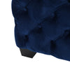 Square Velvet Buttoned Footstool - Blue