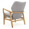 Mid-Century Club Chair - Birch Frame & Light Grey Fabric Seat