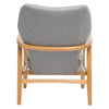 Mid-Century Club Chair - Birch Frame & Light Grey Fabric Seat