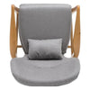 Mid-Century Club Chair - Birch Frame & Light Grey Fabric Seat