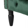 Buttoned Low Back Round Accent Chair With Studs - Green