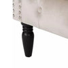 Buttoned Low Back Round Accent Chair With Studs - Champagne