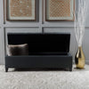 Rectangular Buttoned  Bench Footstool - Dark Grey