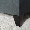 Rectangular Buttoned  Bench Footstool - Dark Grey