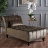 Buttoned Chaise Lounge - Grey Velvet