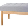 Grey Buttoned Fabric Top & Wood Bench