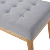 Grey Buttoned Fabric Top & Wood Bench