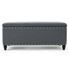 Storage Footstool with Studded Trim - Grey