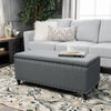 Storage Footstool with Studded Trim - Grey