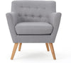 Buttoned Back Club Chair - Grey