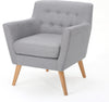 Buttoned Back Club Chair - Grey