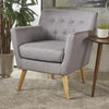 Buttoned Back Club Chair - Grey