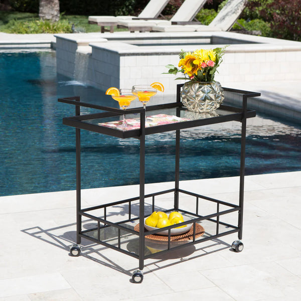 Black Iron Bar Cart