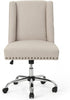 Studded Swivel Office Chair - Natural