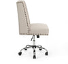 Studded Swivel Office Chair - Natural